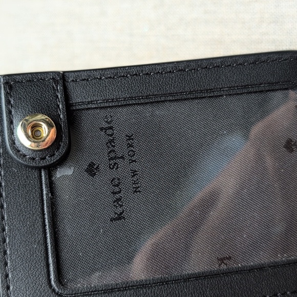 Kate Spade NY Staci Colorblock Large Slim Black, Nude, & Gold Wallet Leather - Picture 8 of 10